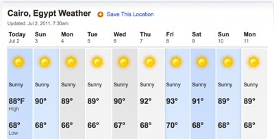 I checked the 10-day weather and this is what I saw... 10-day forecast